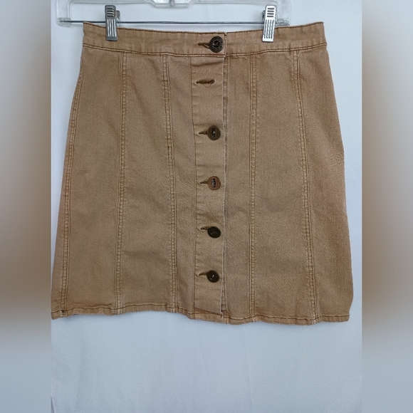 Anthropology Pilcro Tan A-line Mini Summer Skirt  (#1,112) - Picture 1 of 9